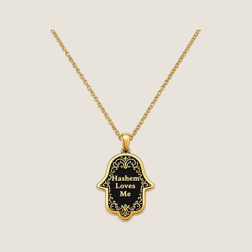 The Hamsa Pendant in Gold Noir — Hashem Loves Me jewelry