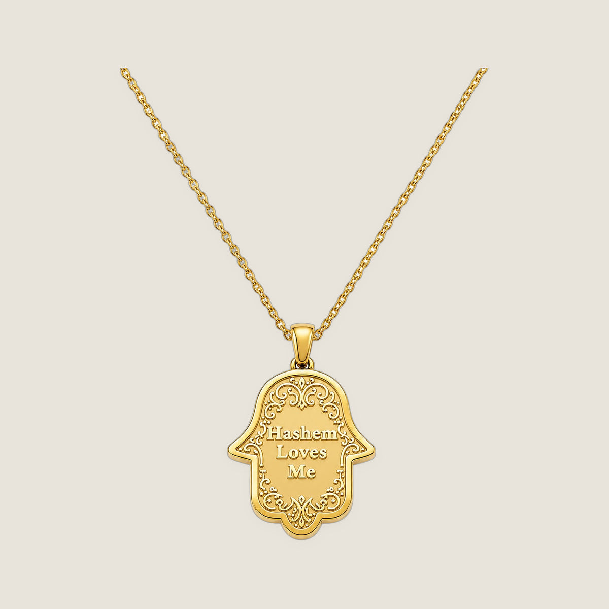 The Hamsa Pendant in Gold — Hashem Loves Me jewelry