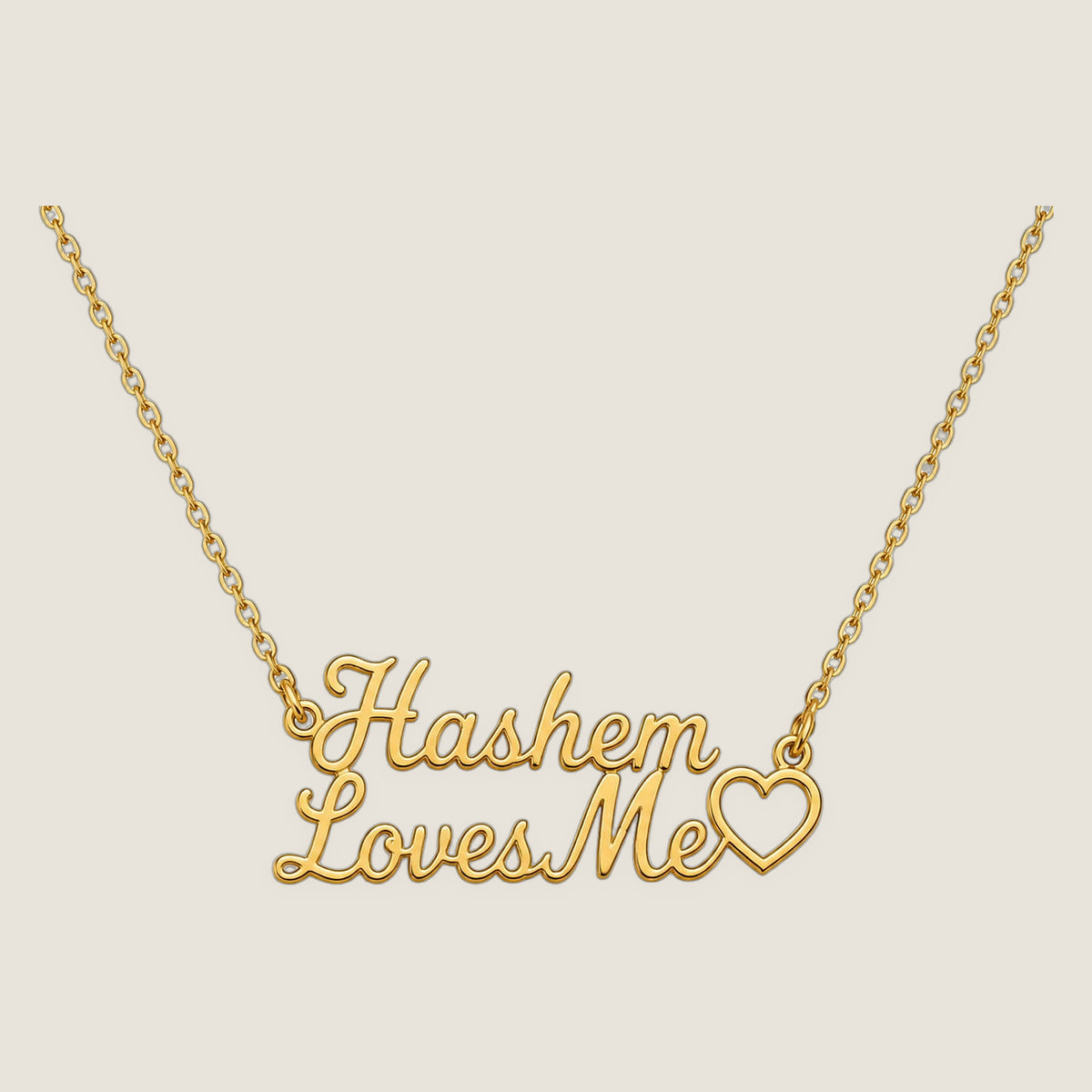 The Script Necklace in Gold — Hashem Loves Me jewelry