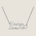 The Script Necklace in Silver — Hashem Loves Me jewelry