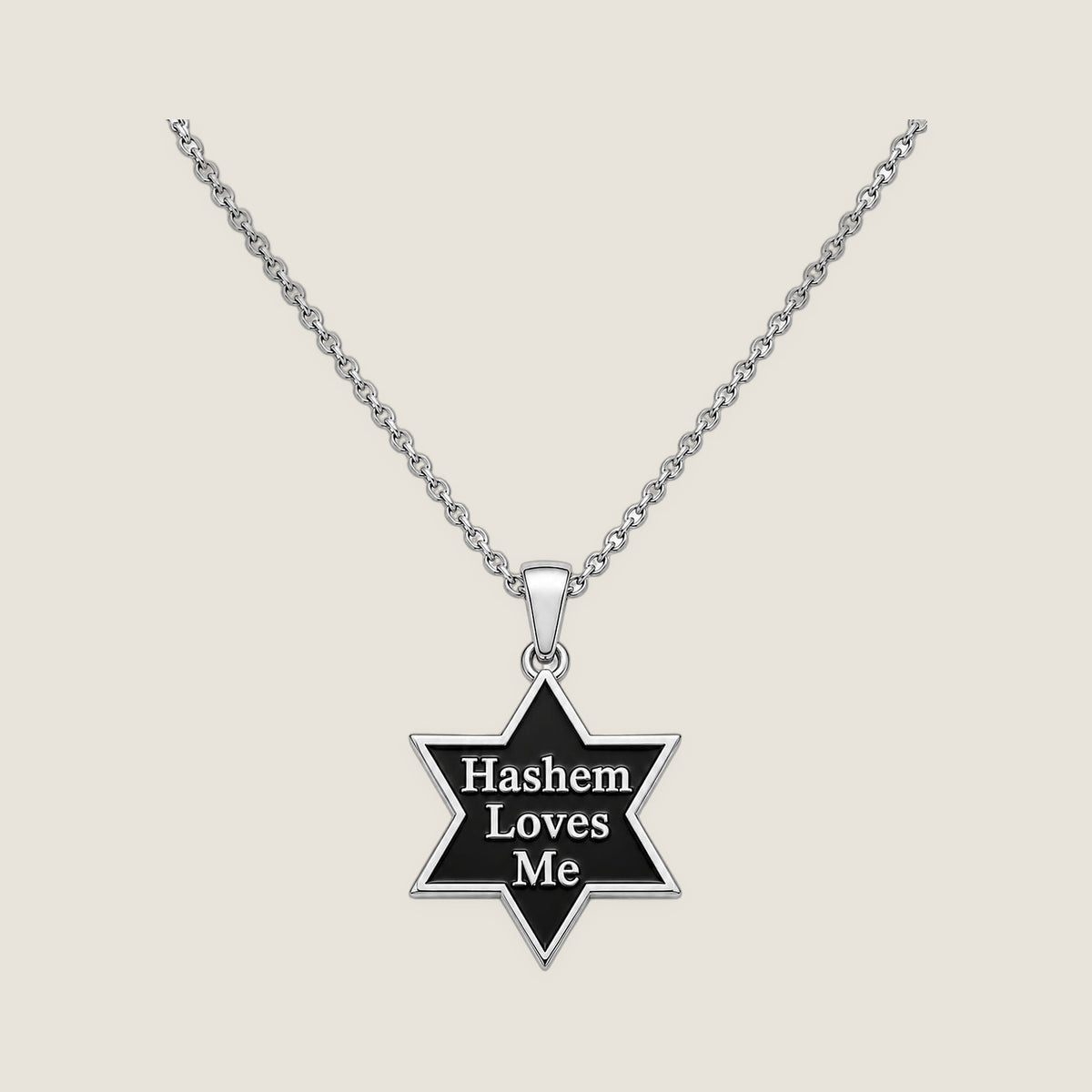 The Star Pendant in Silver Noir — Hashem Loves Me jewelry