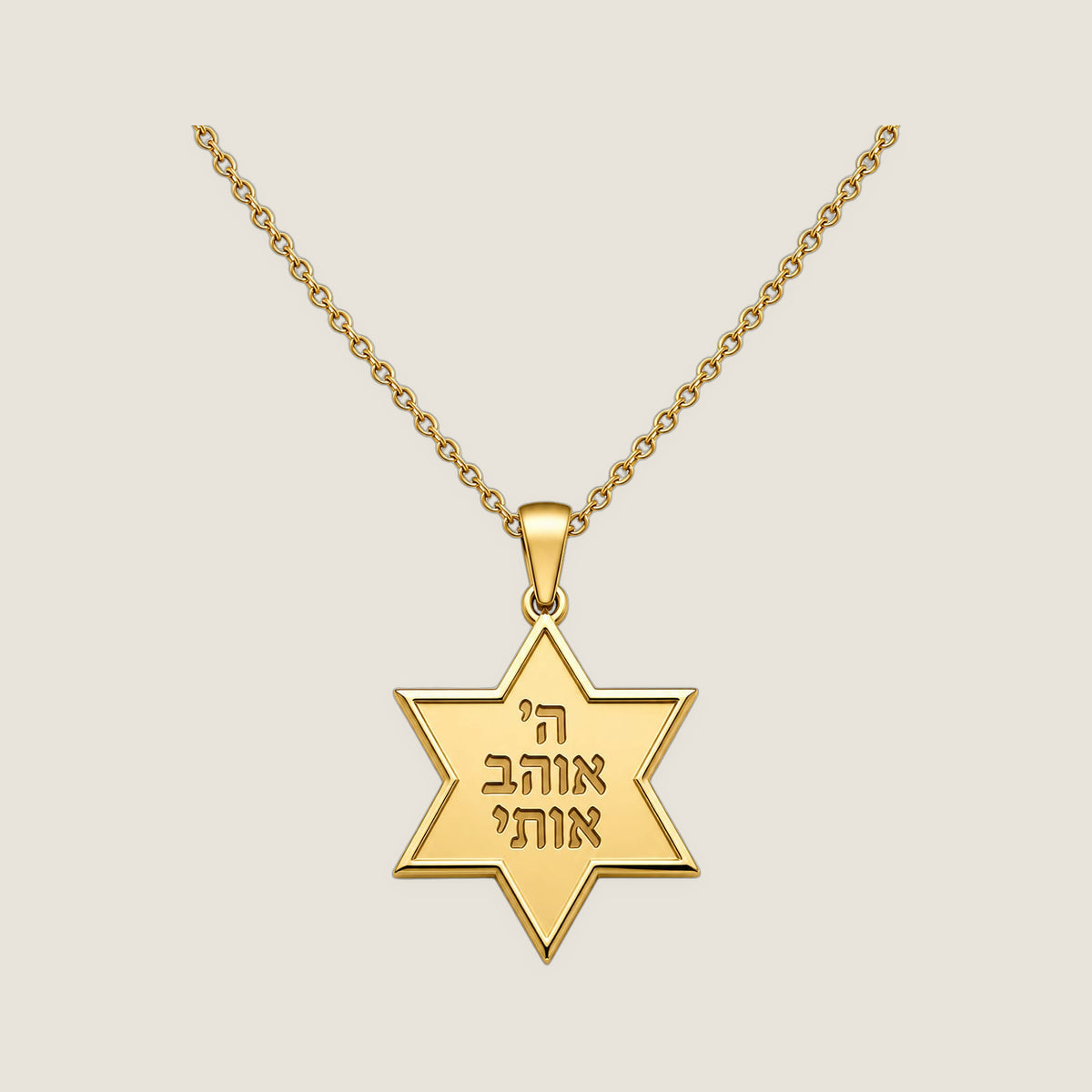The Star Pendant · Hebrew in Gold — Hashem Loves Me jewelry