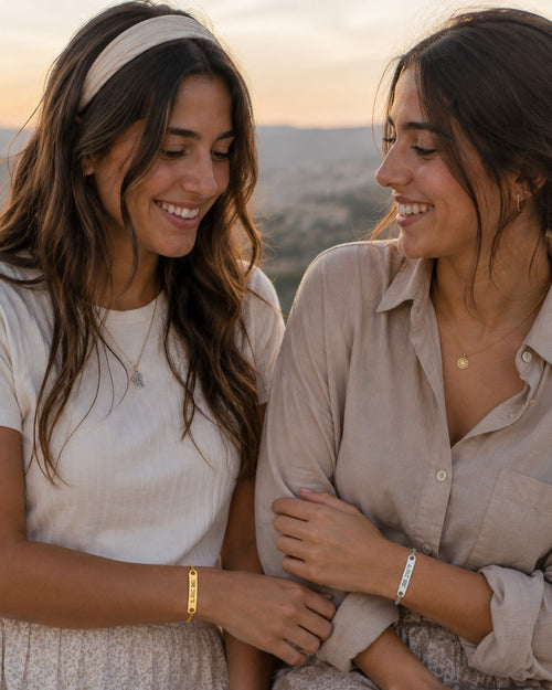 The Bar Bracelet · Hebrew worn on the wrist — Hashem Loves Me jewelry